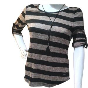 Women's Stripped Tunic with necklace attached